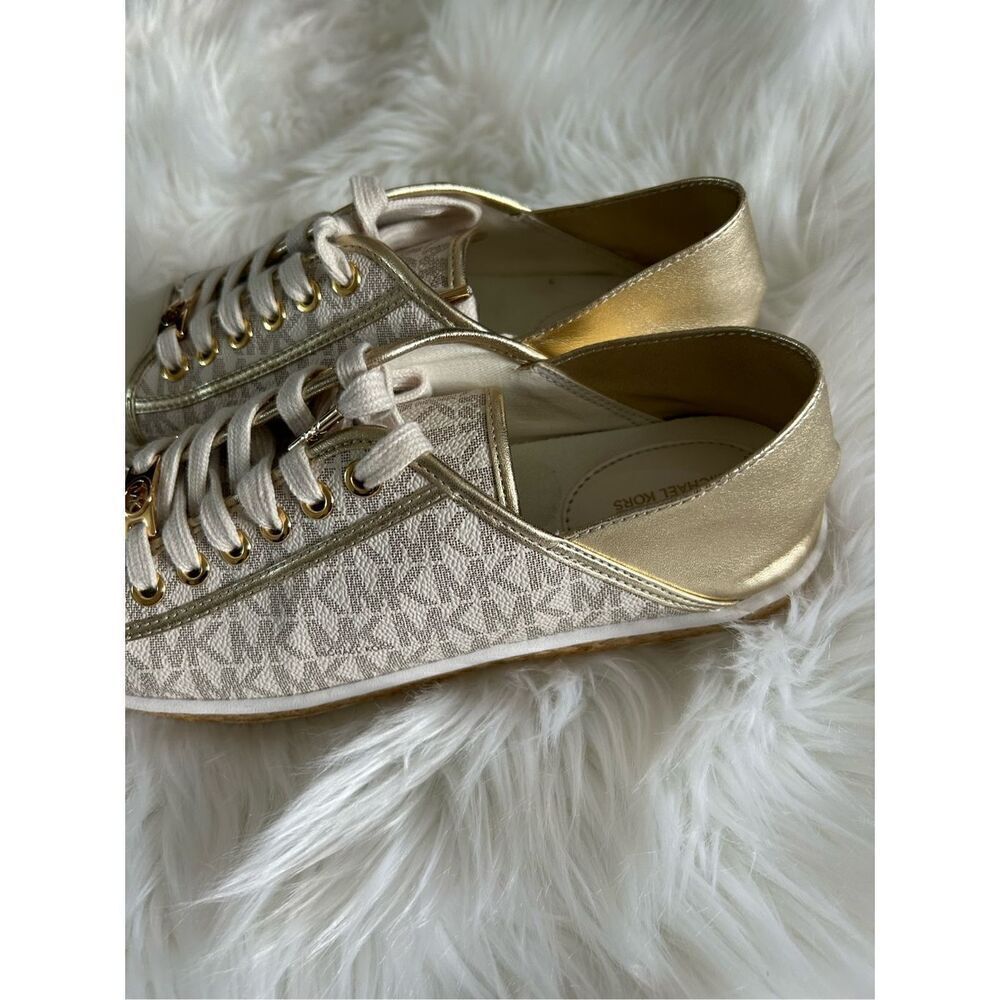 MICHAEL KORS Women's MK Signature Kristy Espadrille Flat Sneakers US Size 7M whi - Picture 2 of 9